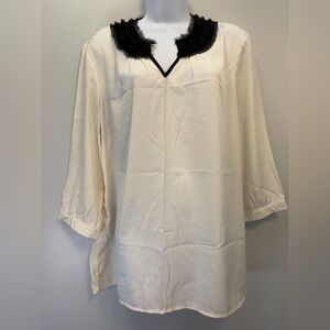 Chico's Cream and Black Women's Top
